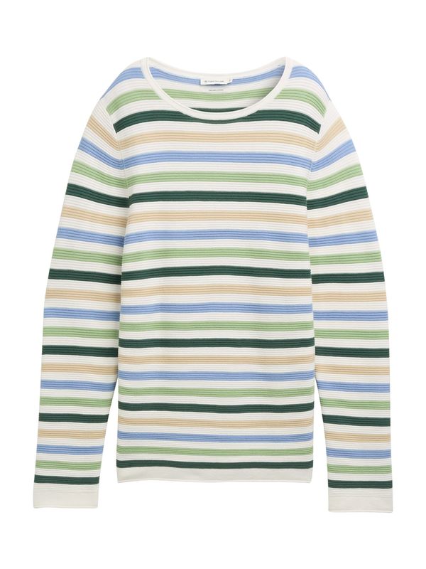 TOM TAILOR TOM TAILOR Pulover  svetlo modra / zelena / svetlo zelena / bela