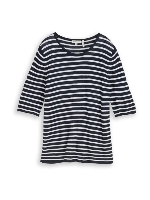TOM TAILOR TOM TAILOR Pulover  temno modra / bela
