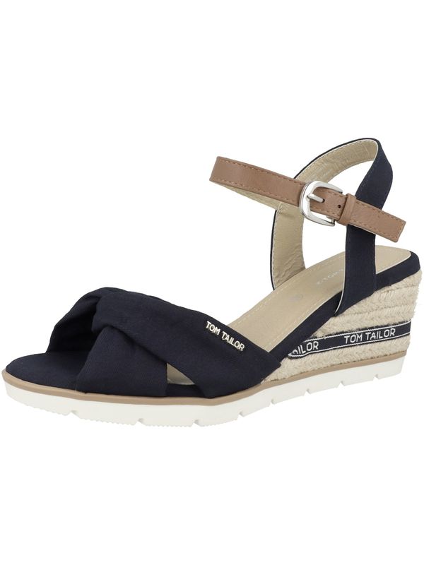 TOM TAILOR TOM TAILOR Sandali s paščki  temno modra / svetlo rjava