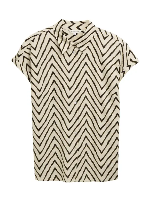 Tom Tailor Women + Tom Tailor Women + Bluza  ecru / črna