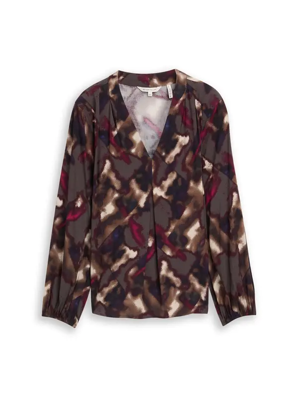 Tom Tailor Women + Tom Tailor Women + Bluza  mornarska / rjava / temno rjava / jagoda