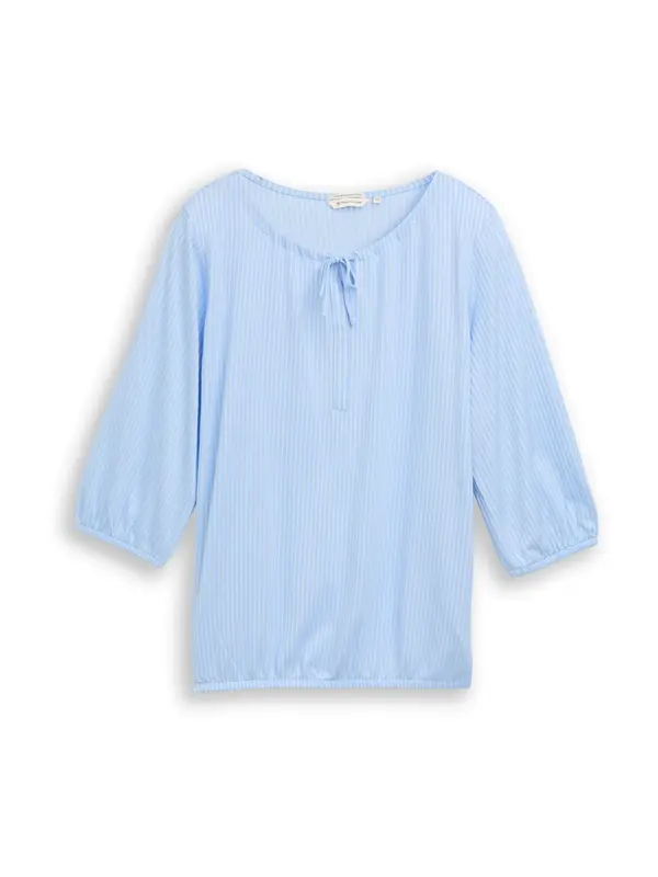 Tom Tailor Women + Tom Tailor Women + Bluza  svetlo modra / naravno bela