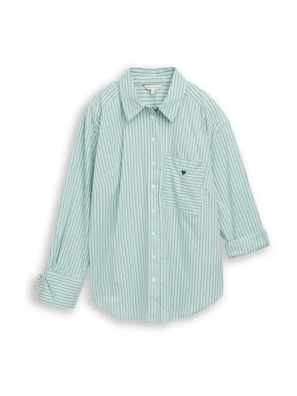 Tom Tailor Women + Tom Tailor Women + Bluza  svetlo modra / smaragd / bela