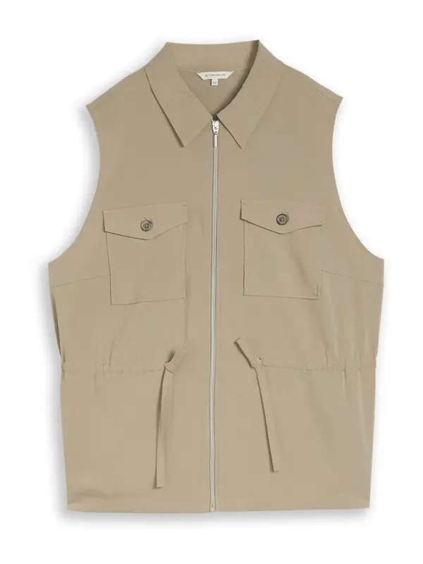 Tom Tailor Women + Tom Tailor Women + Brezrokavnik  kaki