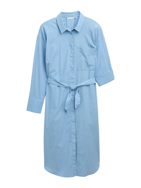 Tom Tailor Women + Tom Tailor Women + Dolga srajca  azur / bela