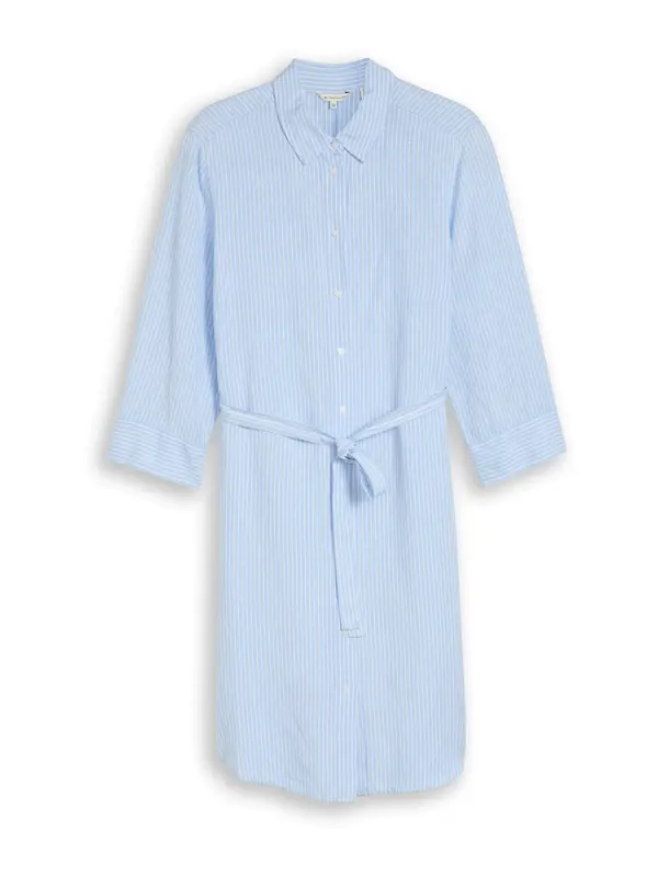 Tom Tailor Women + Tom Tailor Women + Dolga srajca  svetlo modra / bela