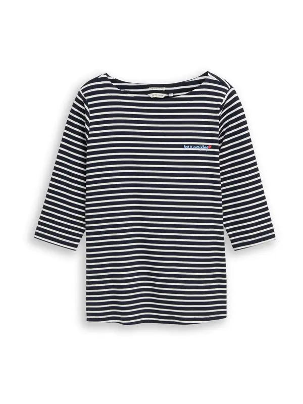 Tom Tailor Women + Tom Tailor Women + Majica  mornarska / off-bela
