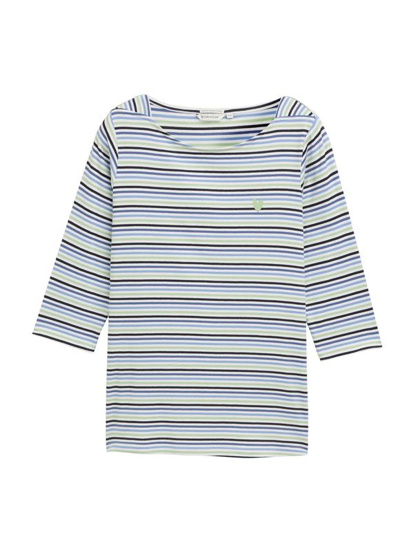 Tom Tailor Women + Tom Tailor Women + Majica  safir / svetlo zelena / črna / bela