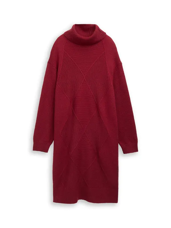 Tom Tailor Women + Tom Tailor Women + Pletena obleka  temno rdeča