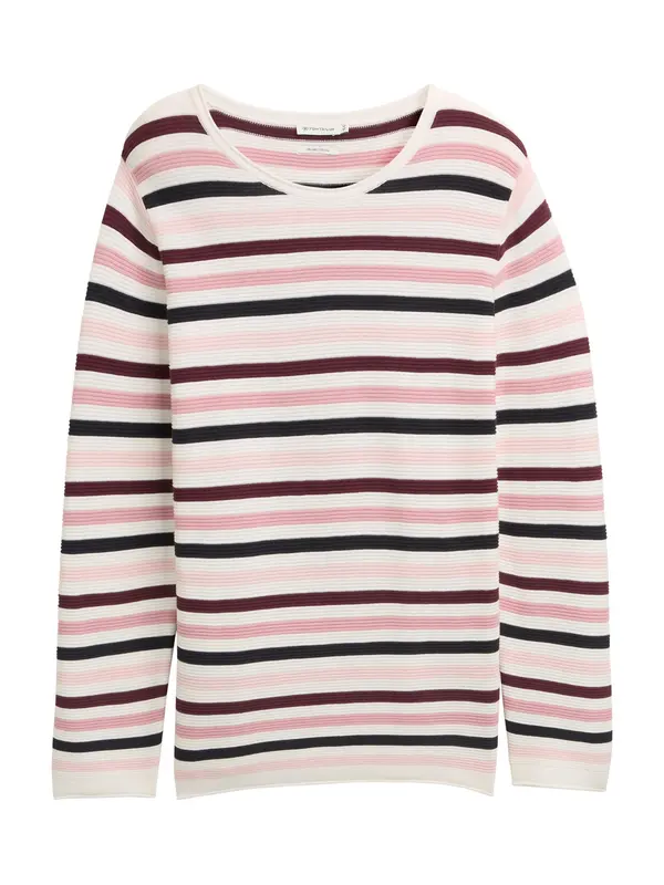 Tom Tailor Women + Tom Tailor Women + Pulover  mornarska / rosé / staro roza / vinsko rdeča