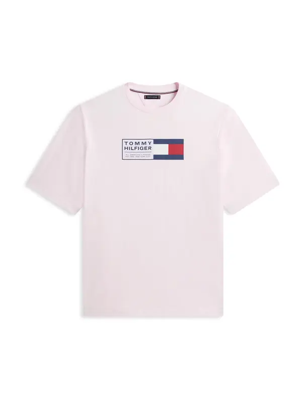 Tommy Hilfiger Big & Tall Tommy Hilfiger Big & Tall Majica 'BRAND LOVE'  temno modra / rosé / rdeča / bela
