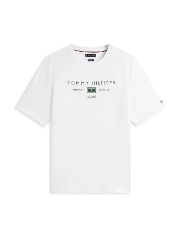 Tommy Hilfiger Big & Tall Tommy Hilfiger Big & Tall Majica 'BRAND LOVE'  temno zelena / bela