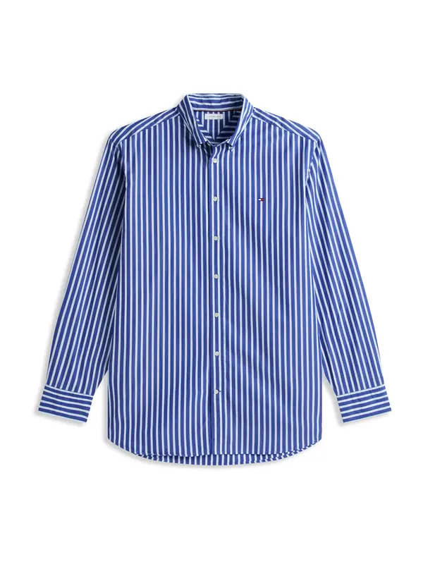 Tommy Hilfiger Big & Tall Tommy Hilfiger Big & Tall Srajca 'Regular Fit Stripe'  modra / bela