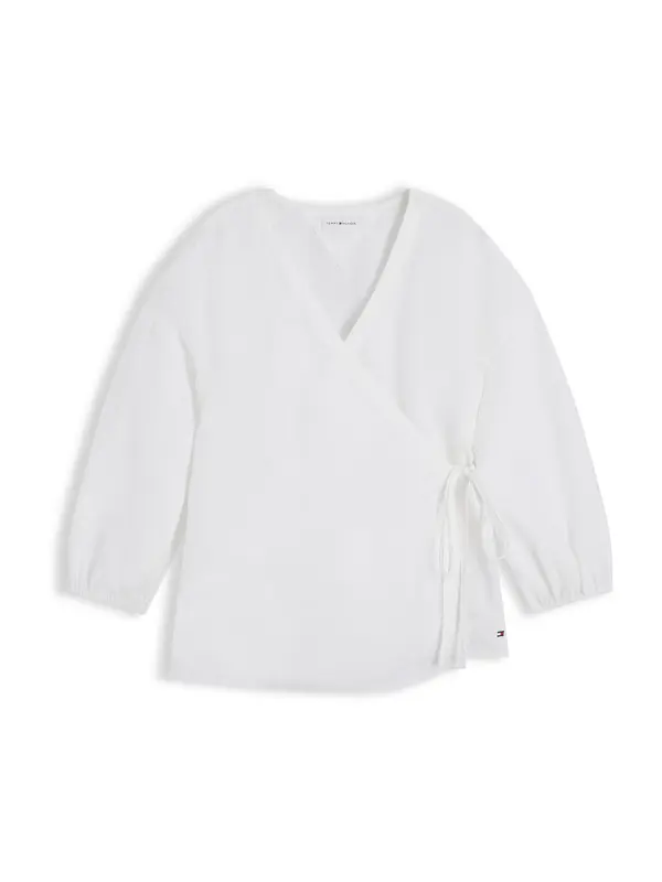 TOMMY HILFIGER TOMMY HILFIGER Bluza 'Relaxed Fit Pure Wrap Blouse'  bela
