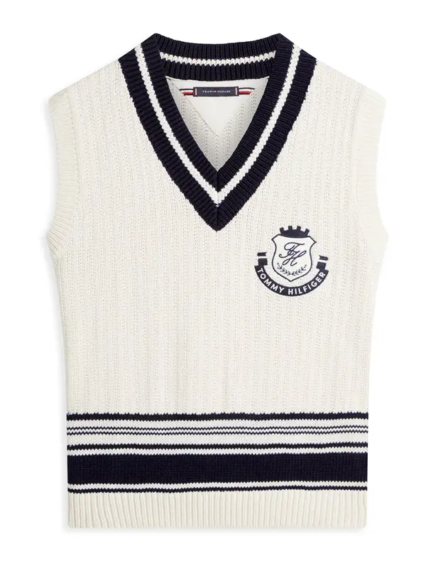 TOMMY HILFIGER TOMMY HILFIGER Brezrokavnik  slonovina / črna