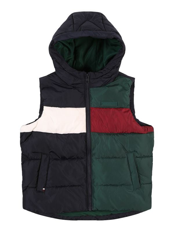 TOMMY HILFIGER TOMMY HILFIGER Brezrokavnik  temno modra / temno zelena / češnjevo rdeča / bela