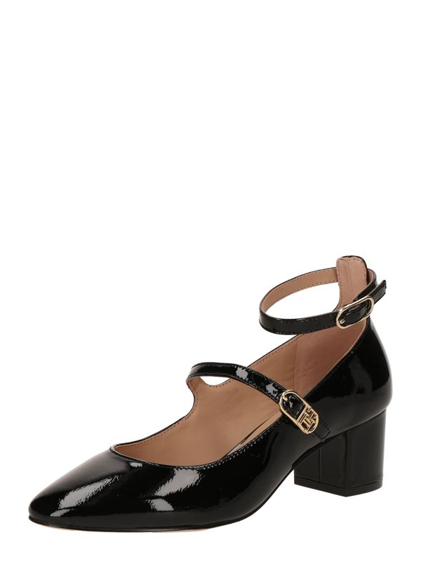 TOMMY HILFIGER TOMMY HILFIGER Čevlji s peto in s paščki  črna