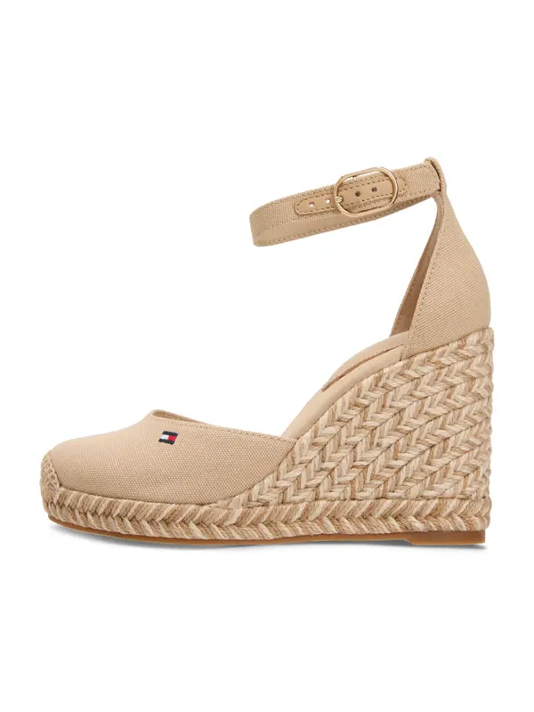 TOMMY HILFIGER TOMMY HILFIGER Čevlji s peto in s paščki  kamela / mornarska / živo rdeča / bela