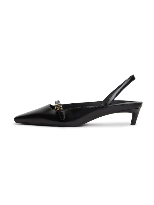 TOMMY HILFIGER TOMMY HILFIGER Čevlji s peto in s paščki 'Kitten Heel Slingbacks'  črna