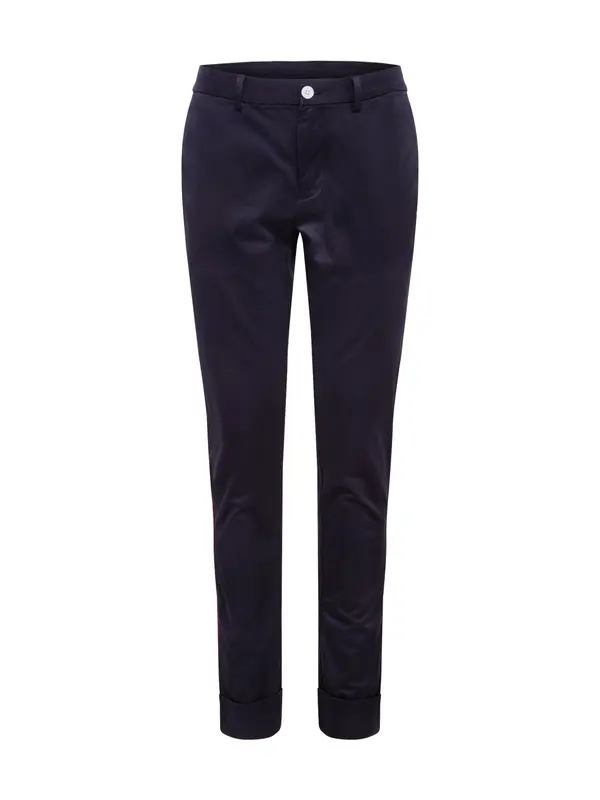 TOMMY HILFIGER TOMMY HILFIGER Chino hlače 'LEWIS HAMILTON DENTON CHINO TWILL SIDE TAPE'  črna
