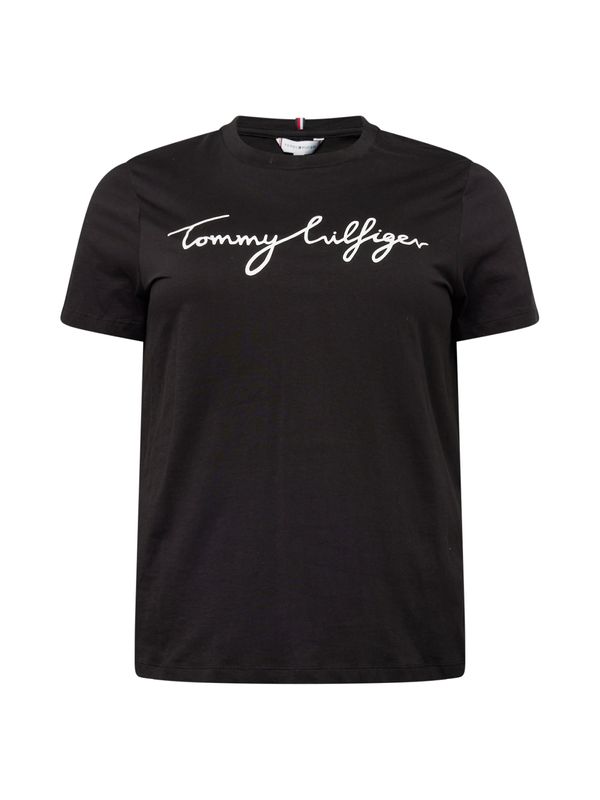 Tommy Hilfiger Curve Tommy Hilfiger Curve Majica  črna / bela
