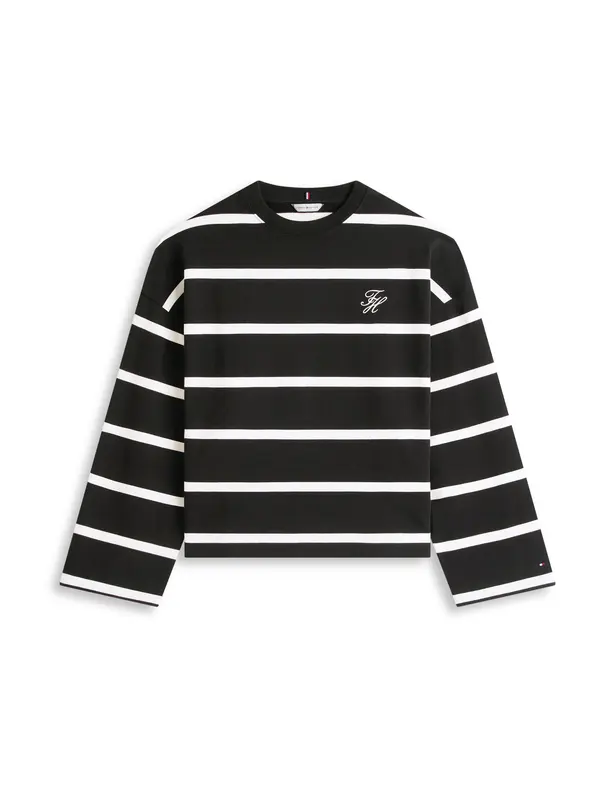 Tommy Hilfiger Curve Tommy Hilfiger Curve Majica  črna / bela
