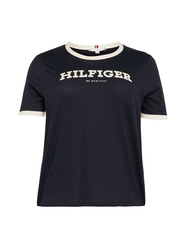 Tommy Hilfiger Curve Tommy Hilfiger Curve Majica  nočno modra / volneno bela