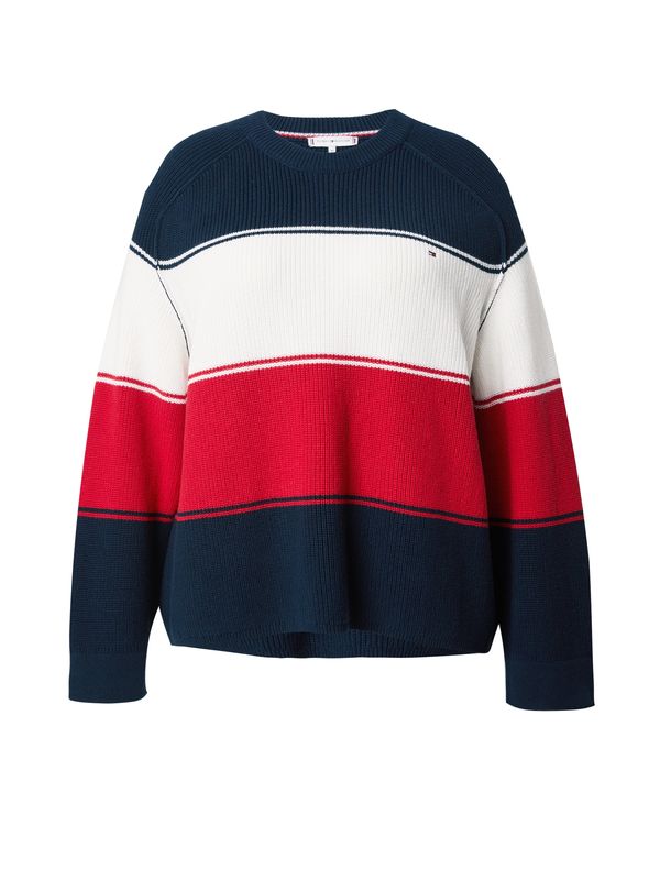 Tommy Hilfiger Curve Tommy Hilfiger Curve Pulover  marine / rdeča / bela