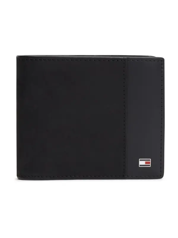 TOMMY HILFIGER TOMMY HILFIGER Denarnica 'Flag Plaque Bifold Flap'  črna
