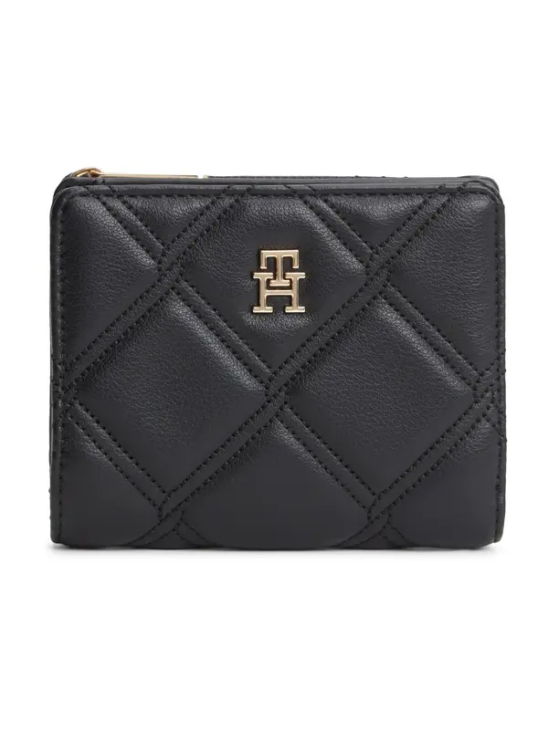 TOMMY HILFIGER TOMMY HILFIGER Denarnica 'Quilted TH Monogram Bifold'  zlata / črna
