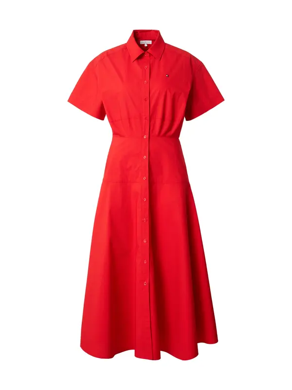 TOMMY HILFIGER TOMMY HILFIGER Dolga srajca 'Fit And Flare Midi'  neonsko oranžna