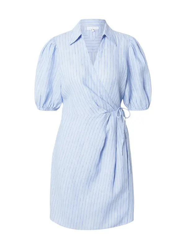 TOMMY HILFIGER TOMMY HILFIGER Dolga srajca 'Pure Relaxed Mini Wrap'  bež / modra / svetlo modra / bela