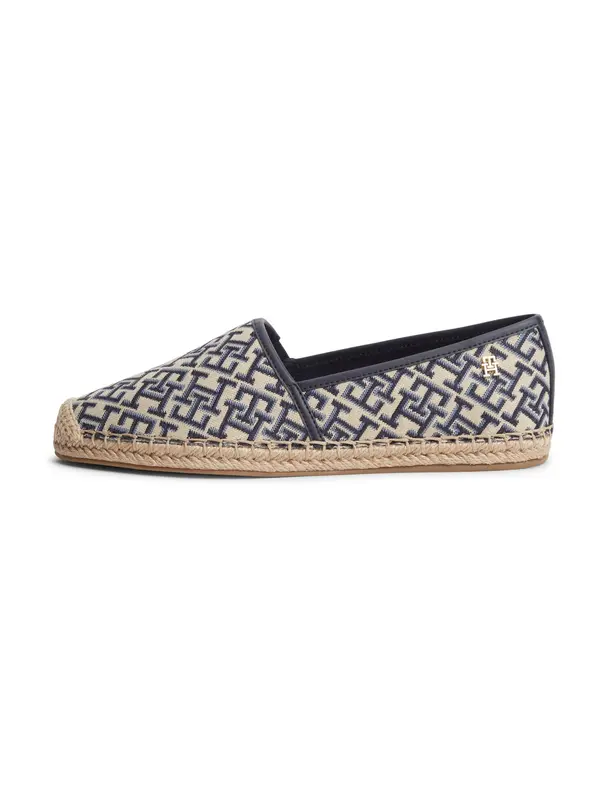 TOMMY HILFIGER TOMMY HILFIGER Espadrile 'TH Monogram Plaque'  bež / marine / opal