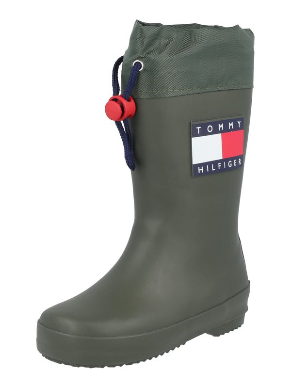 TOMMY HILFIGER TOMMY HILFIGER Gumijasti škornji  mornarska / kaki / rdeča / bela