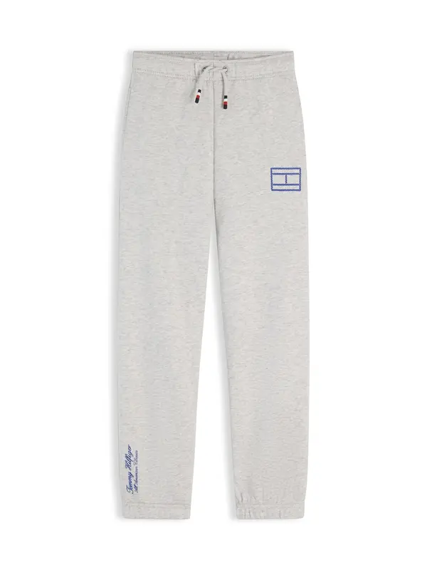 TOMMY HILFIGER TOMMY HILFIGER Hlače 'Outline Flag Wide Cuffed Leg'  modra / pegasto siva