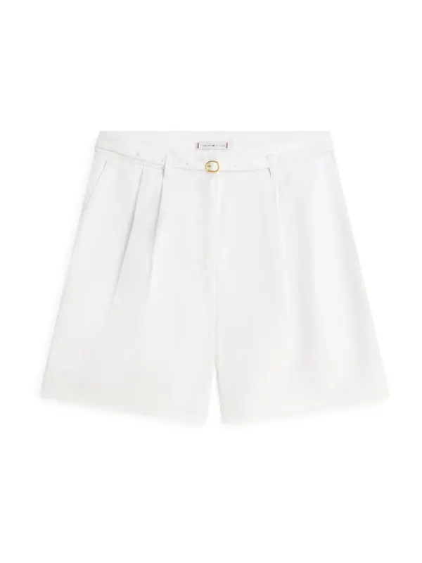 TOMMY HILFIGER TOMMY HILFIGER Hlače z naborki  bela