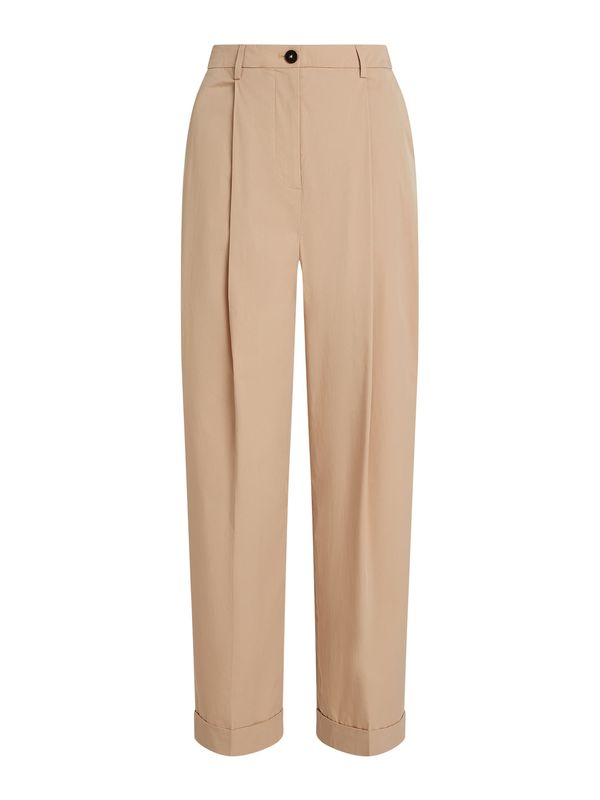 TOMMY HILFIGER TOMMY HILFIGER Hlače z naborki  bež