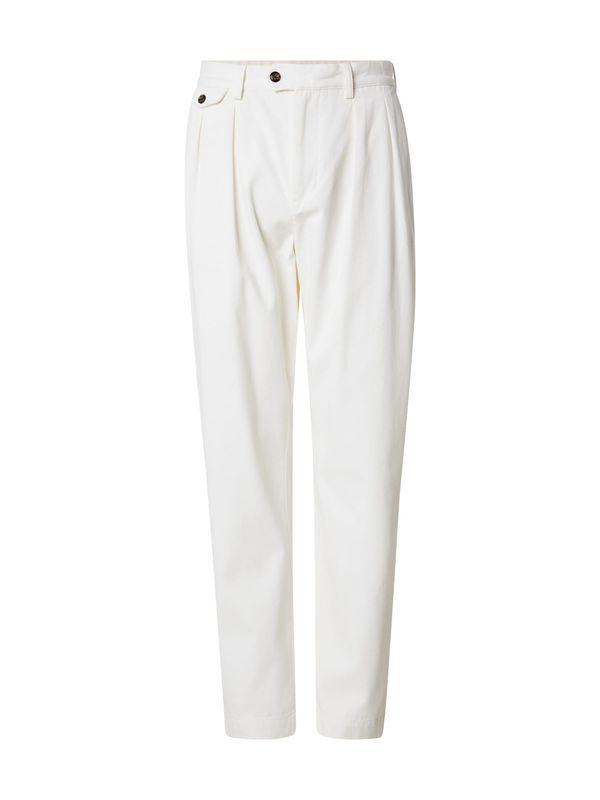 TOMMY HILFIGER TOMMY HILFIGER Hlače z naborki &#x27;GREENWICH&#x27;  bela