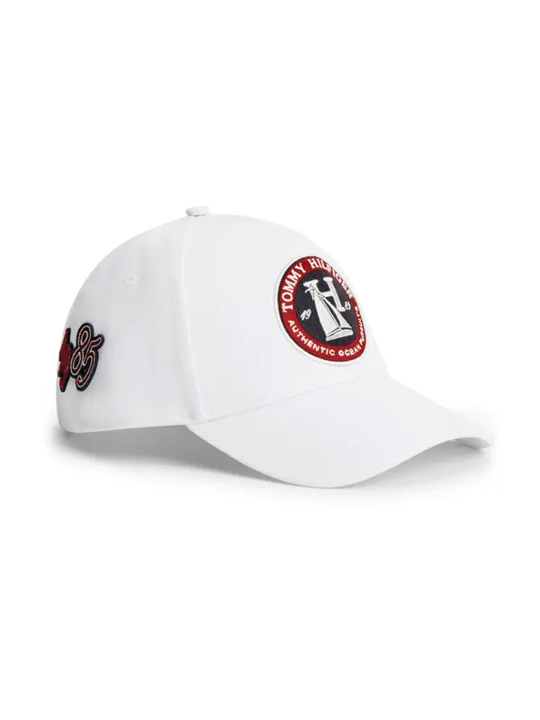 TOMMY HILFIGER TOMMY HILFIGER Kapa 'Logo Patch Six-panel Baseball'  mornarska / rdeča / bela