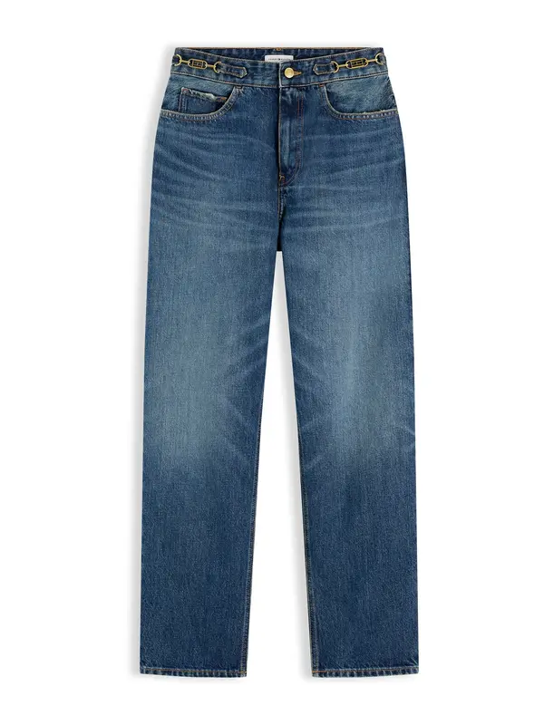 TOMMY HILFIGER TOMMY HILFIGER Kavbojke 'Flag Horsebit Regular Tapered Ankle'  temno modra