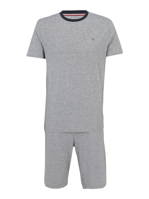 TOMMY HILFIGER TOMMY HILFIGER Kratka pižama  pegasto siva / črna