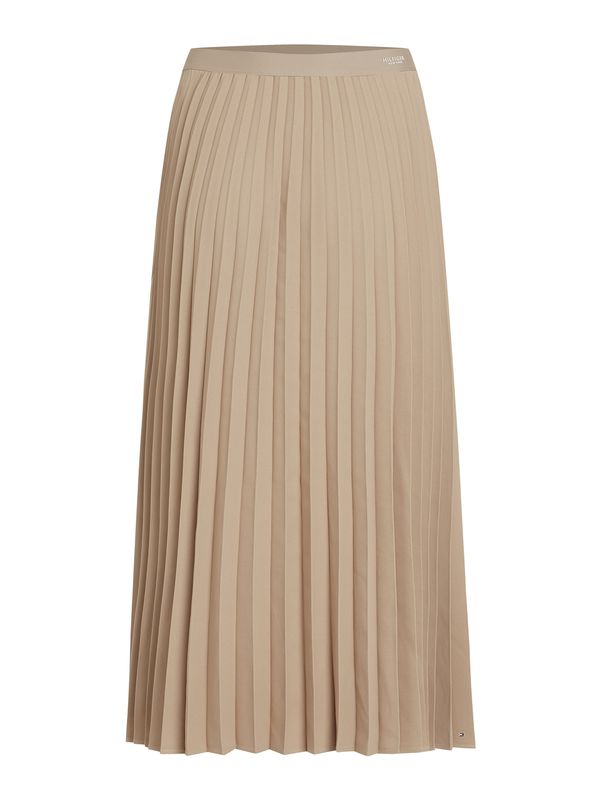 TOMMY HILFIGER TOMMY HILFIGER Krilo 'FLUID PLEATED PULL ON MIDI SKIRT'  bež