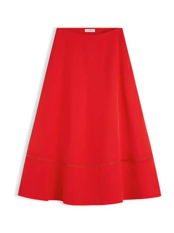 TOMMY HILFIGER TOMMY HILFIGER Krilo 'Logo Flare Midi With'  rdeča