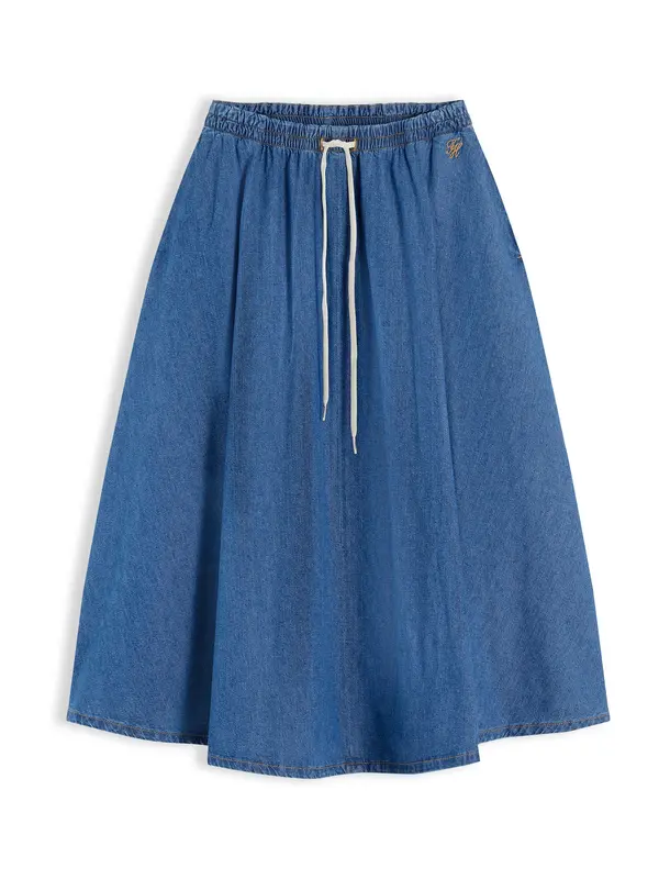 TOMMY HILFIGER TOMMY HILFIGER Krilo 'Logo Relaxed Flared Midi'  moder denim