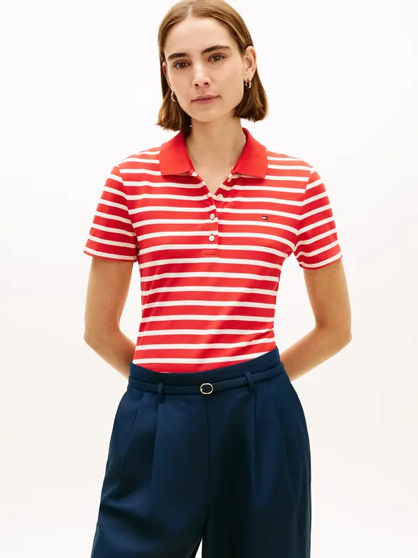 TOMMY HILFIGER TOMMY HILFIGER Majica '1985'  oranžno rdeča / bela