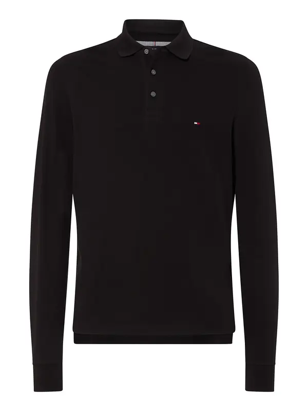 TOMMY HILFIGER TOMMY HILFIGER Majica '1985 SLIM LS POLO'  črna