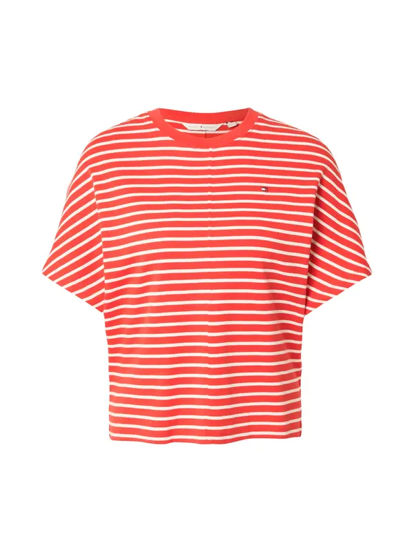 TOMMY HILFIGER TOMMY HILFIGER Majica 'Batwing Sleeve'  rdeča / bela