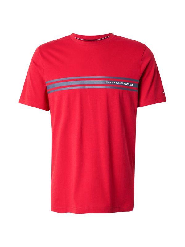 TOMMY HILFIGER TOMMY HILFIGER Majica  bazaltno siva / rdeča / bela