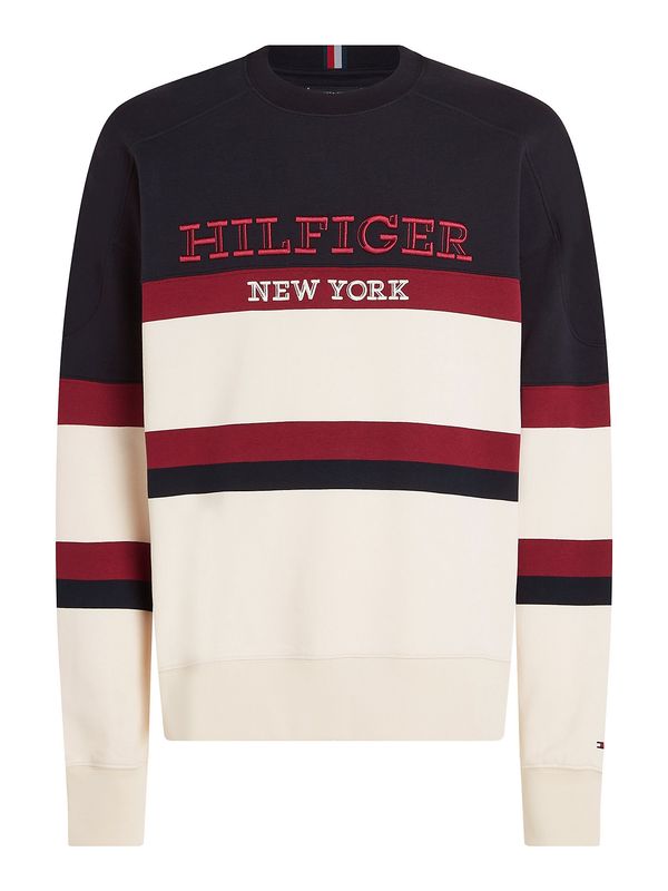 TOMMY HILFIGER TOMMY HILFIGER Majica  bež / temno modra / rdeča / bela