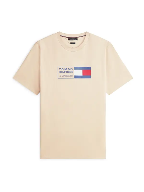 TOMMY HILFIGER TOMMY HILFIGER Majica 'BRAND LOVE'  bež / mornarska / rdeča / bela